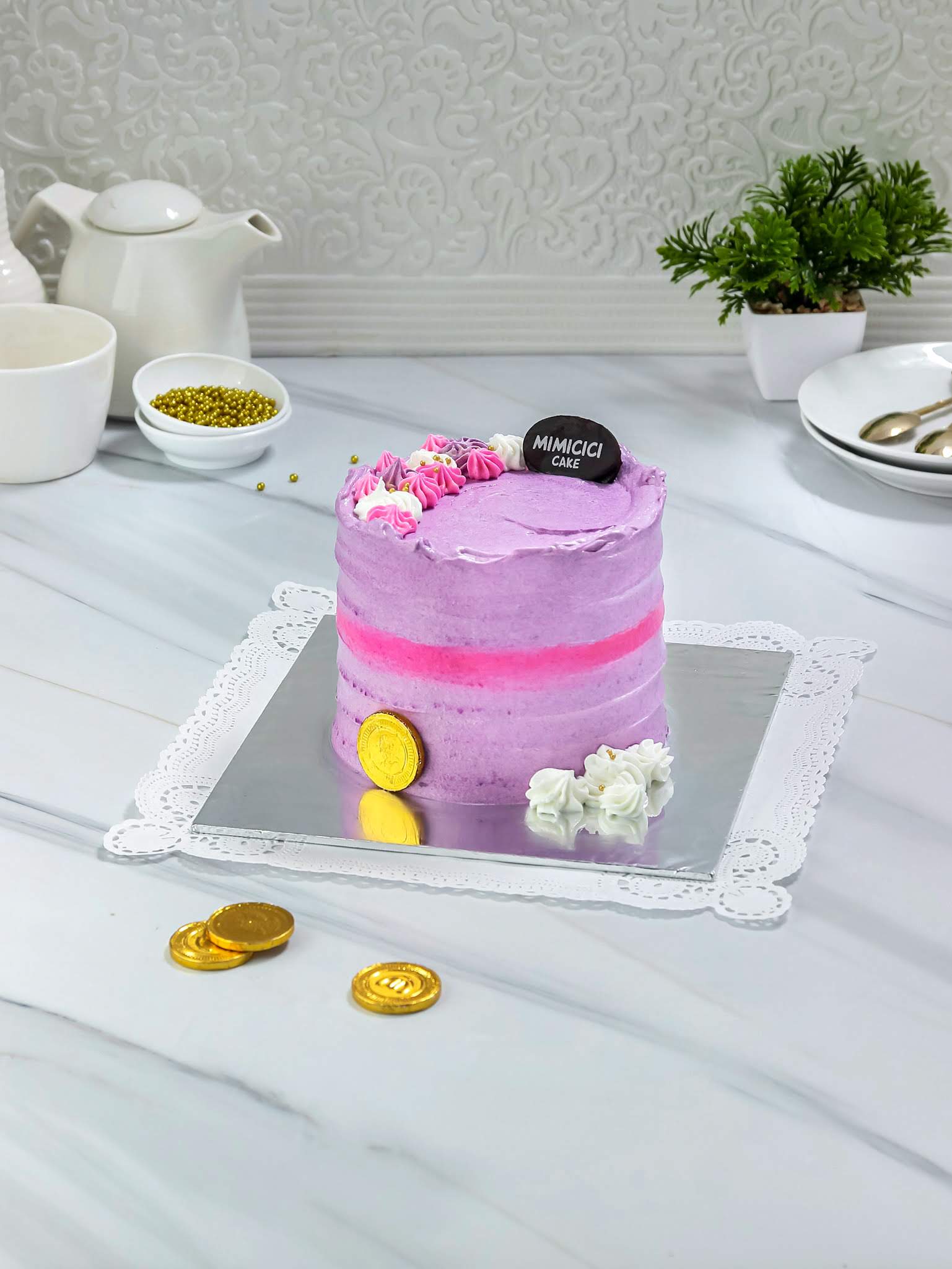 Korean Cake Cream Purple Pink 12 Cm